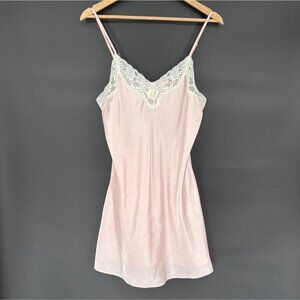 Morgan Taylor Intimates Women's Lace Trim Chemise Nightgown M Petal Pink